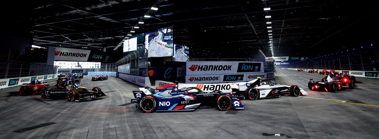 포뮬러 E 시즌9 최종전 2023 한국 런던 E-PRIX 경기 장면. [한국타이어앤테크놀로지 제공]