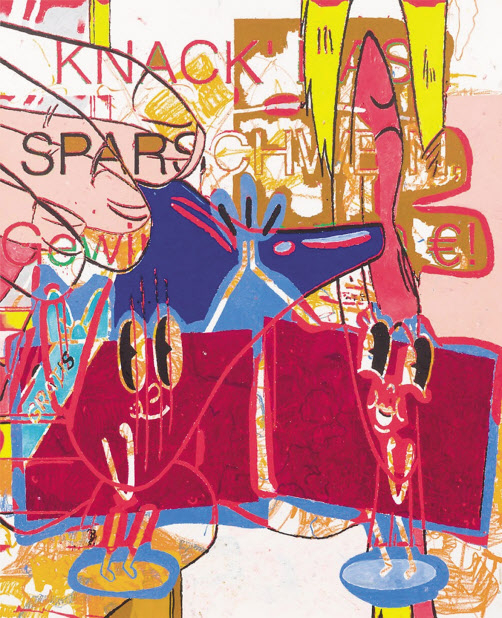 마틴 그로스(Martin Gross), Treppenlift Top Kredit Urlaub In Tirol, 종이에 오일스틱, 196x160cm, 2023