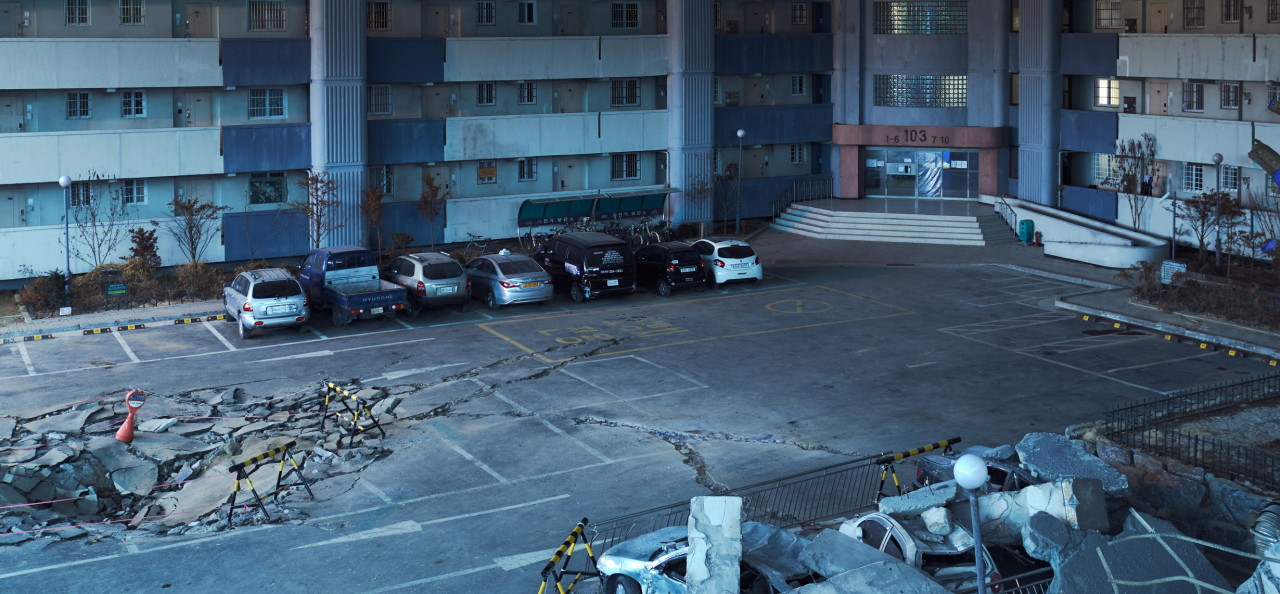 A scene from “Concrete Utopia” (Lotte Entertainment)