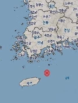 지진 발생 장소.