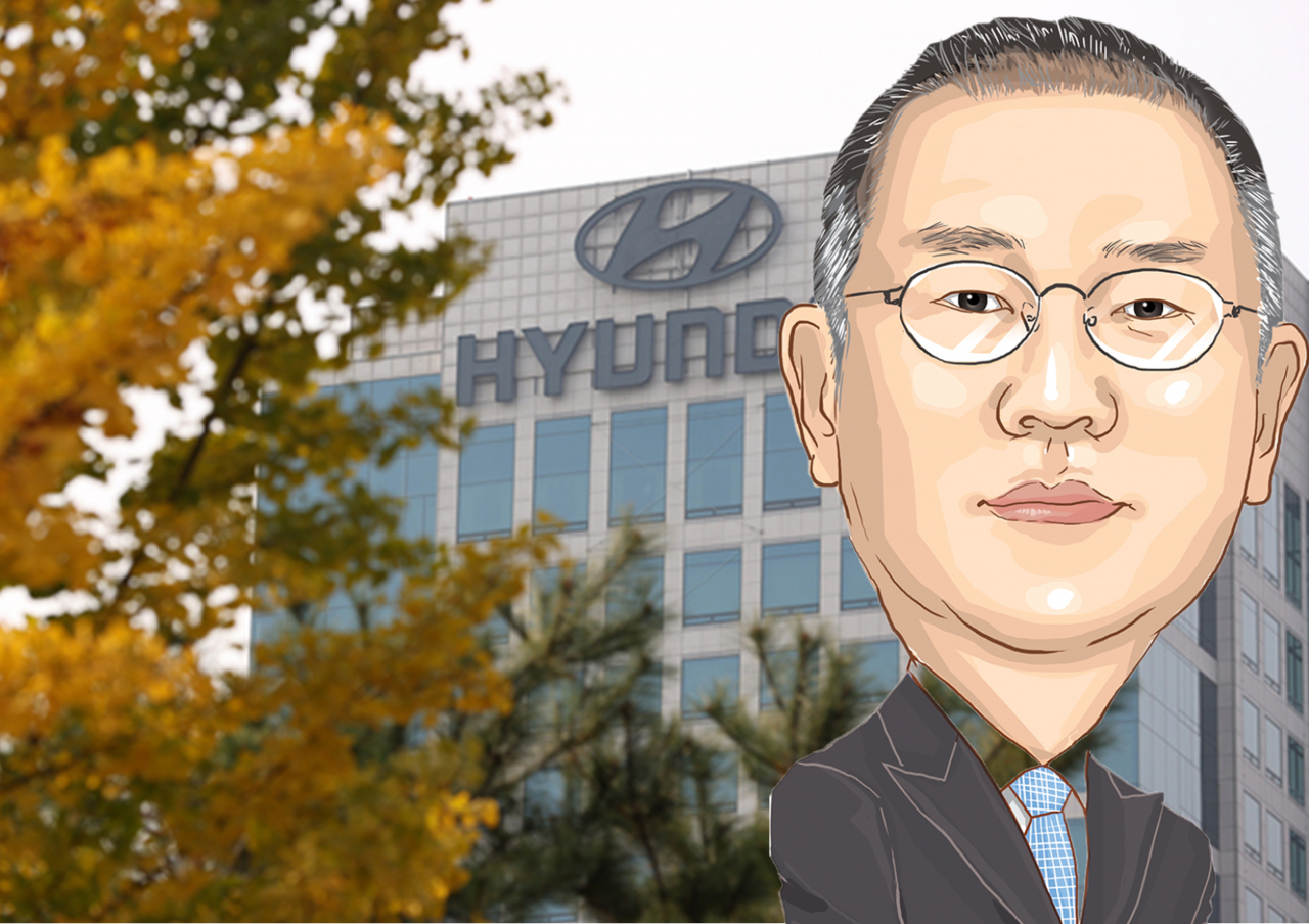 현대차 본사와 정의선 현대차그룹 회장 [연합·일러스트 박지영]