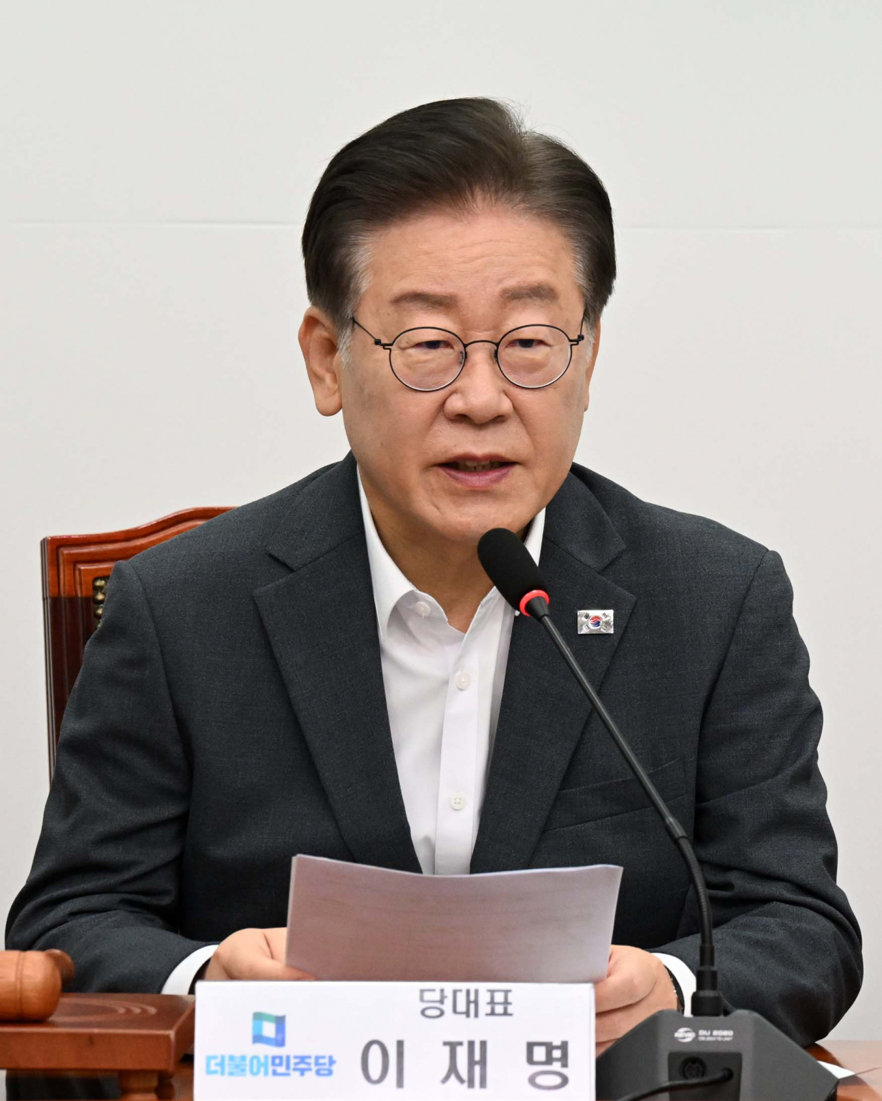 이재명 더불어민주당 대표가 7일 오전 서울 여의도 국회에서 열린 최고위원회의에서 발언하고 있다. 이상섭 기자