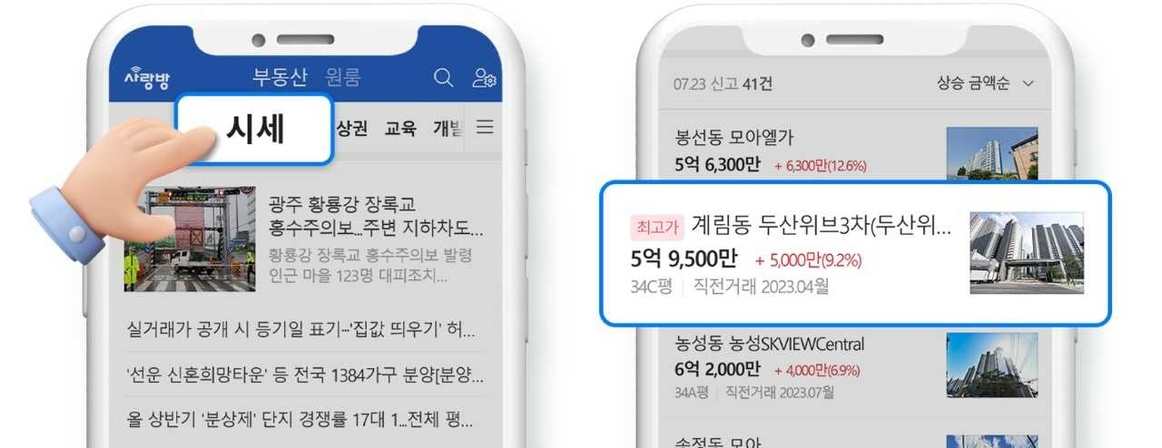 광주실거래 한눈에, 사랑방부동산 ‘시세 서비스’ 제공