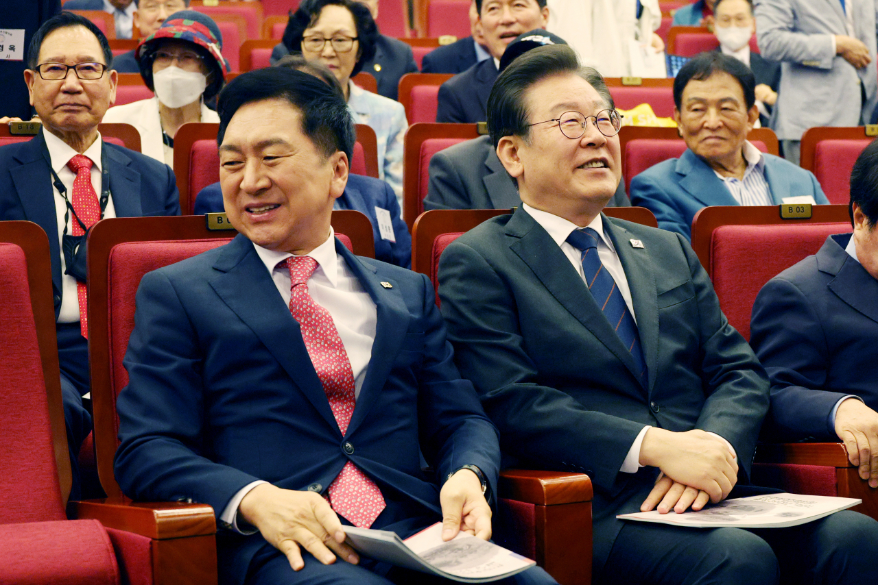 김기현 국민의힘 대표(왼쪽)와 이재명 더불어민주당 대표. [연합]