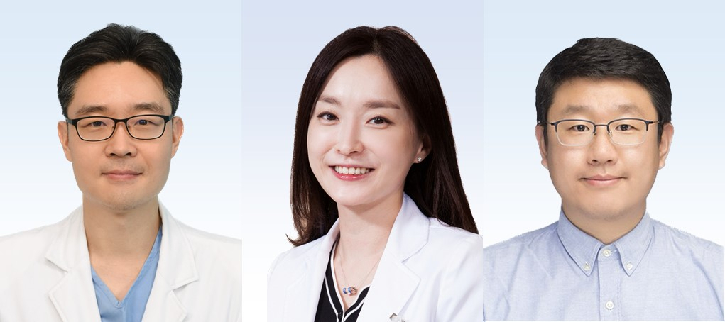 (왼쪽부터)분당서울대병원 소화기내과 신철민 교수, 서울대병원 강남센터 소화기내과 진은효 교수, 숭실대학교 정보통계보험수리학과 한경도 교수.