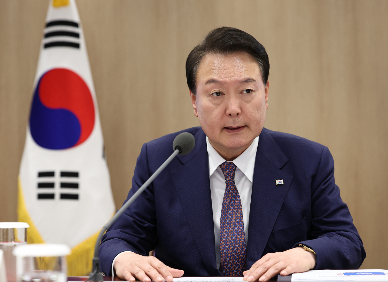 윤석열 대통령이 지난 10일 오후 서울 용산 대통령실 청사에서 열린 유엔사 주요 직위자 초청 간담회에서 발언하고 있다. [연합]