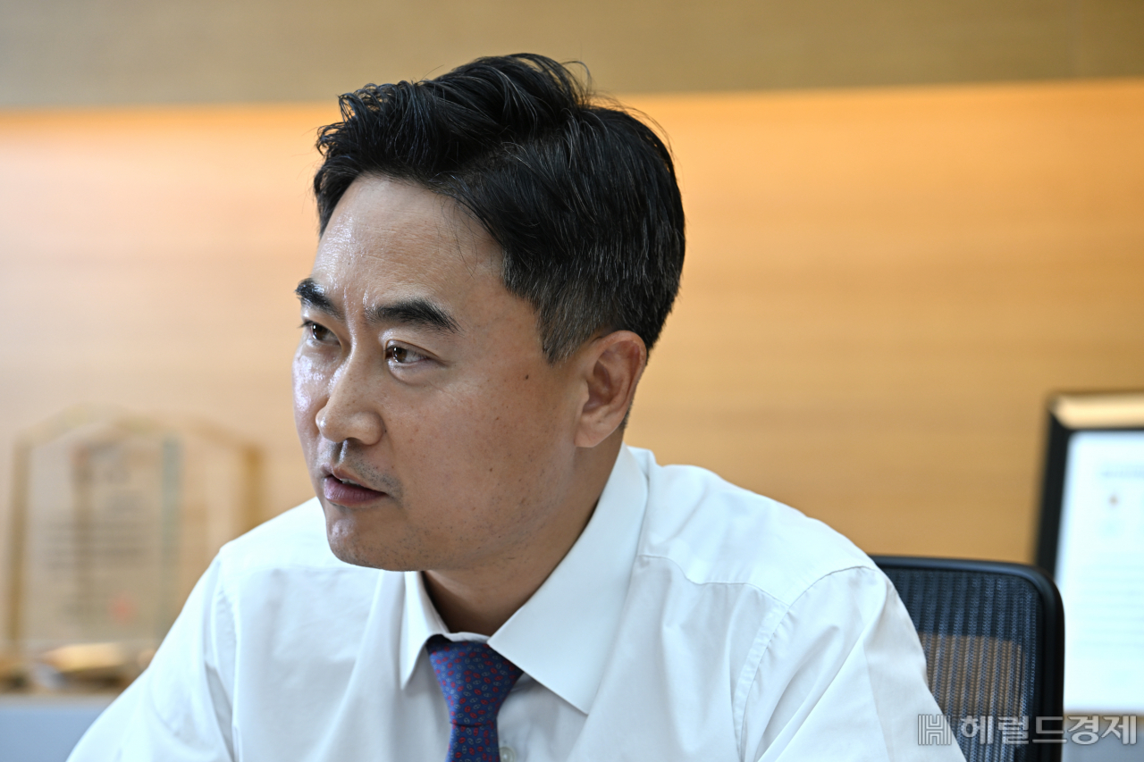 현승윤 스톤브릿지캐피탈 대표가 3일 서울 서울 강남구 스톤브릿지캐피탈 본사에서 헤럴드경제와 인터뷰를 갖고 있다. 임세준 기자