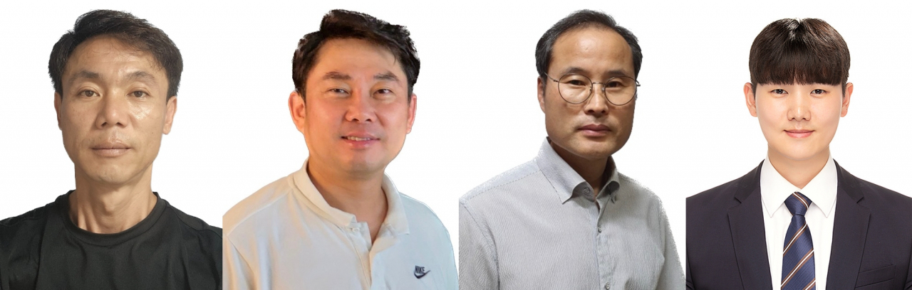 LG 의인상을 수상한 유병조(왼쪽부터) 씨, 정영석 씨, 한근수 씨, 양승준 씨