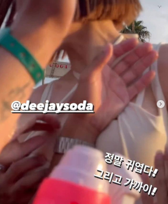 DJ소다가 일본 오사카 공연 도중 일본 관객들로부터 성추행을 당한 사진을 공개했다. [DJ소다 인스타그램]