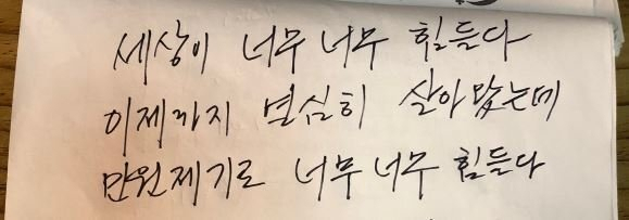 보성군 웅치면 양돈농가 A씨가 남긴 자필 유서. [사진 한돈협회]