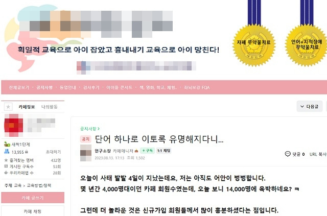 논란의 치료요법 온라인 카페