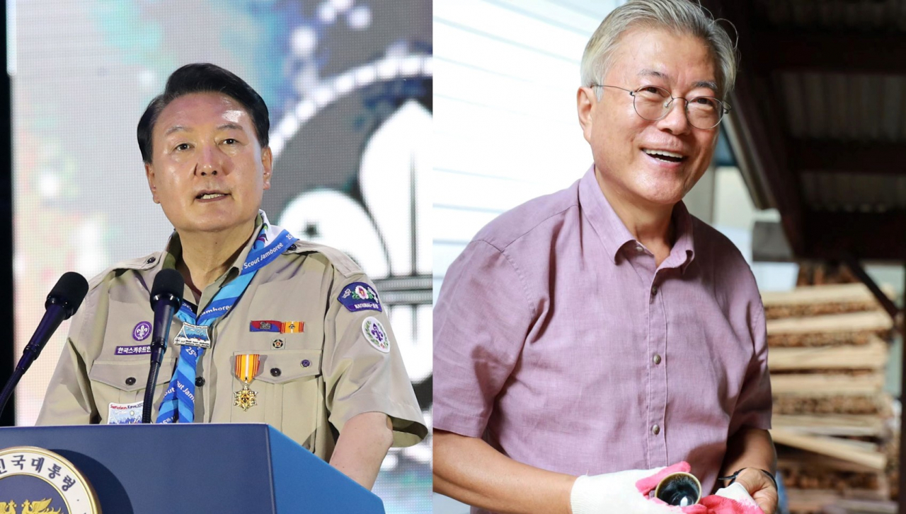 윤석열 대통령과 문재인 전 대통령[헤럴드DB]