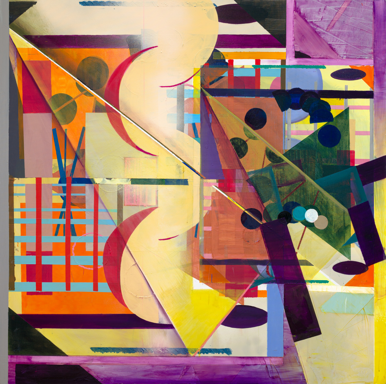 정하슬린, 18! practice, 2018, Acrylic, oil on canvas, 150 x 150cm '18!'[Artue 제공]