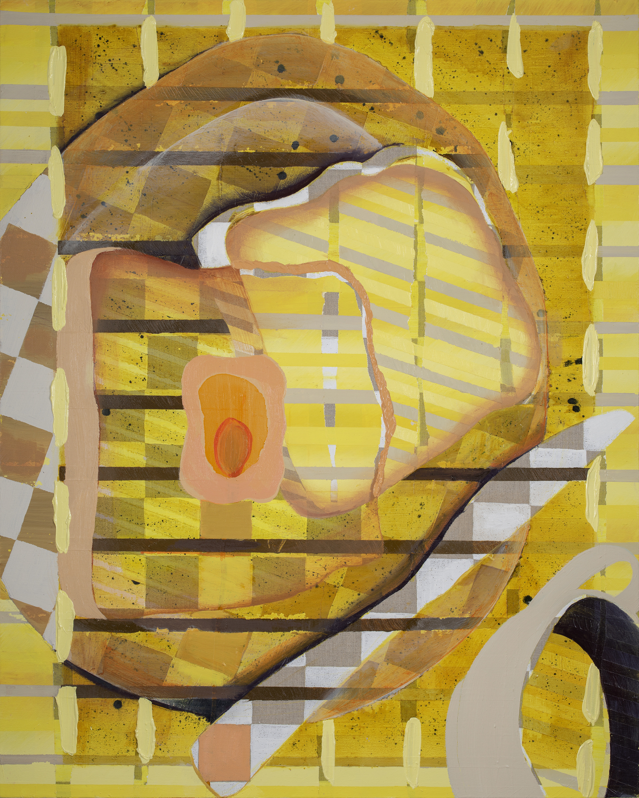 정하슬린, Toast, 2021, Acrylic, oil on canvas, 100.0 x 80.3cm [Artue 제공]