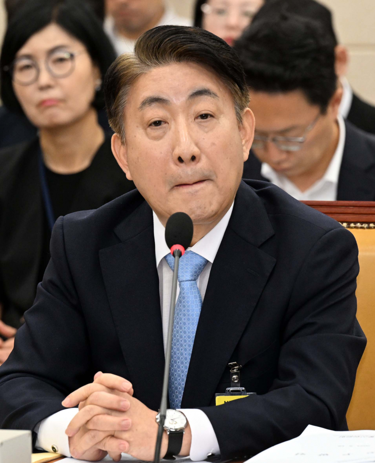 이동관 방송통신위원회 위원장 후보자가 18일 오전 서울 여의도 국회에서 열린 방송통신위원회 위원장 인사청문회에서 의원들의 질문에 답변을 하고 있다. [사진=이상섭 기자/babtong@heraldcorp.com]