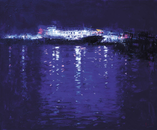 김성호, 새벽-한림항, 캔버스에 유채, 72.7&times;60.6cm, 2022