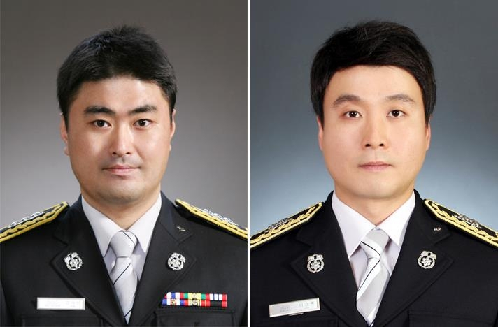 김태헌 소방위(왼쪽)와 이승준 소방교. [제주도 소방안전본부 제공]