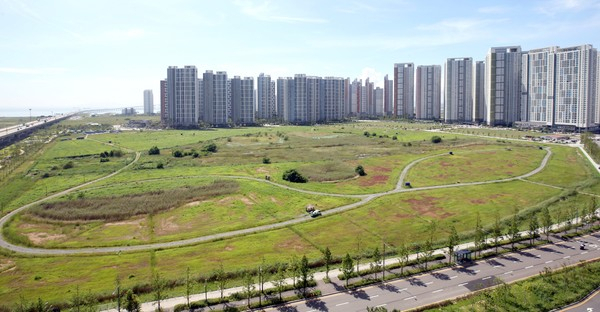 인천 송도 8공구 R2블록 전경.