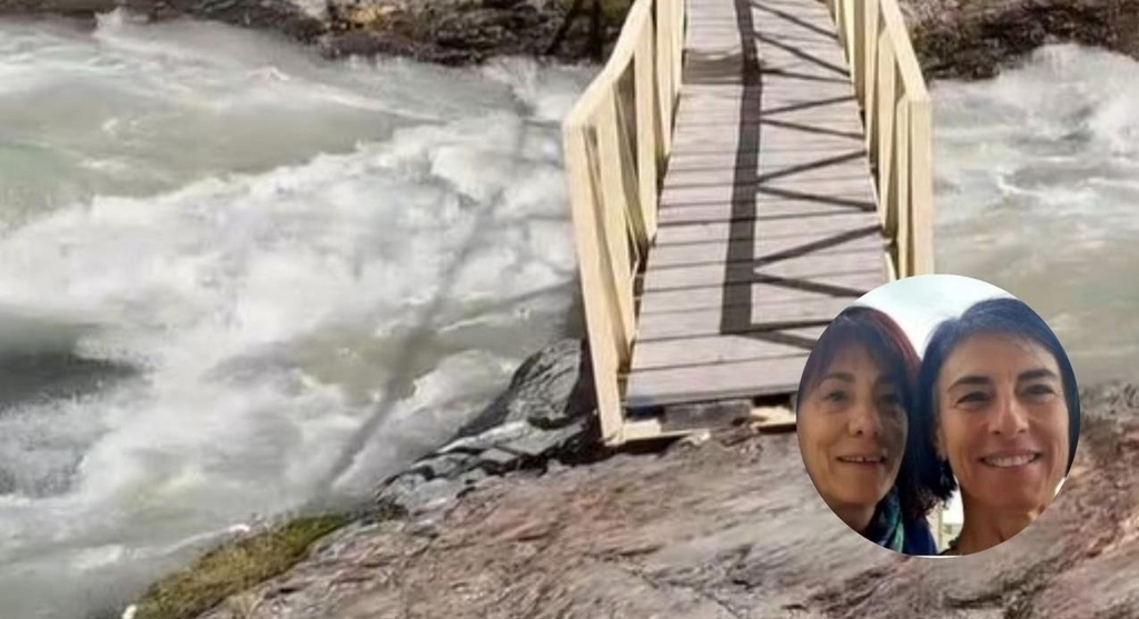 사고가 발생한 발말렌코산 상류의 작은 다리. 동그마리 사진은 코랄로씨와 말리니씨 [이탈리아 일간지 '일 마티노' 홈페이지 캡처
