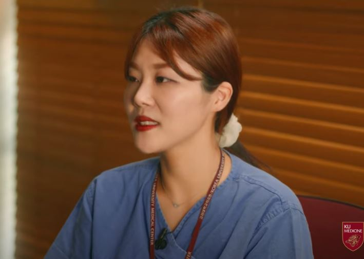 고대안산병원에서 7년째 일하고 있는 이주희 간호사가 인터뷰 하고 있다. [유튜브 고대병원 캡쳐]