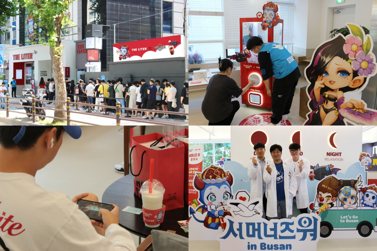 서머너즈 워 X 더리터 특별 프로모션 매장 in 부산 현장. [컴투스 제공]