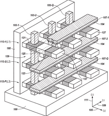 이시우 신임 부사장이 연구한 3D D램 특허 관련 이미지 [미국 특허청 웹페이지 캡처]