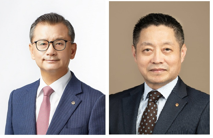 여승주(왼쪽) 한화생명 대표이사 부회장과 김영훈 신임 한화갤러리아 대표이사. [한화 제공]