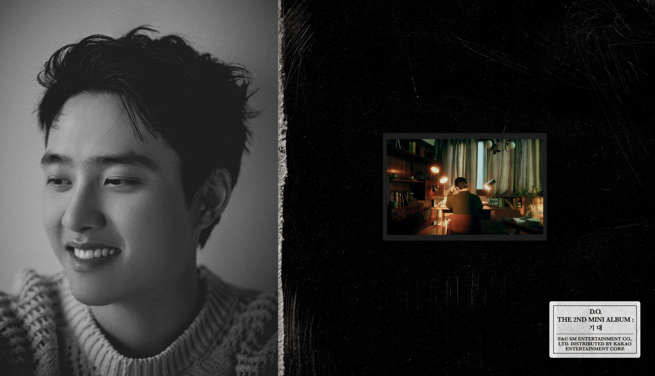 The image on the left shows Exo's D.O. and on the right is an image of his new solo album, "Anticipation." (SM Entertainment)