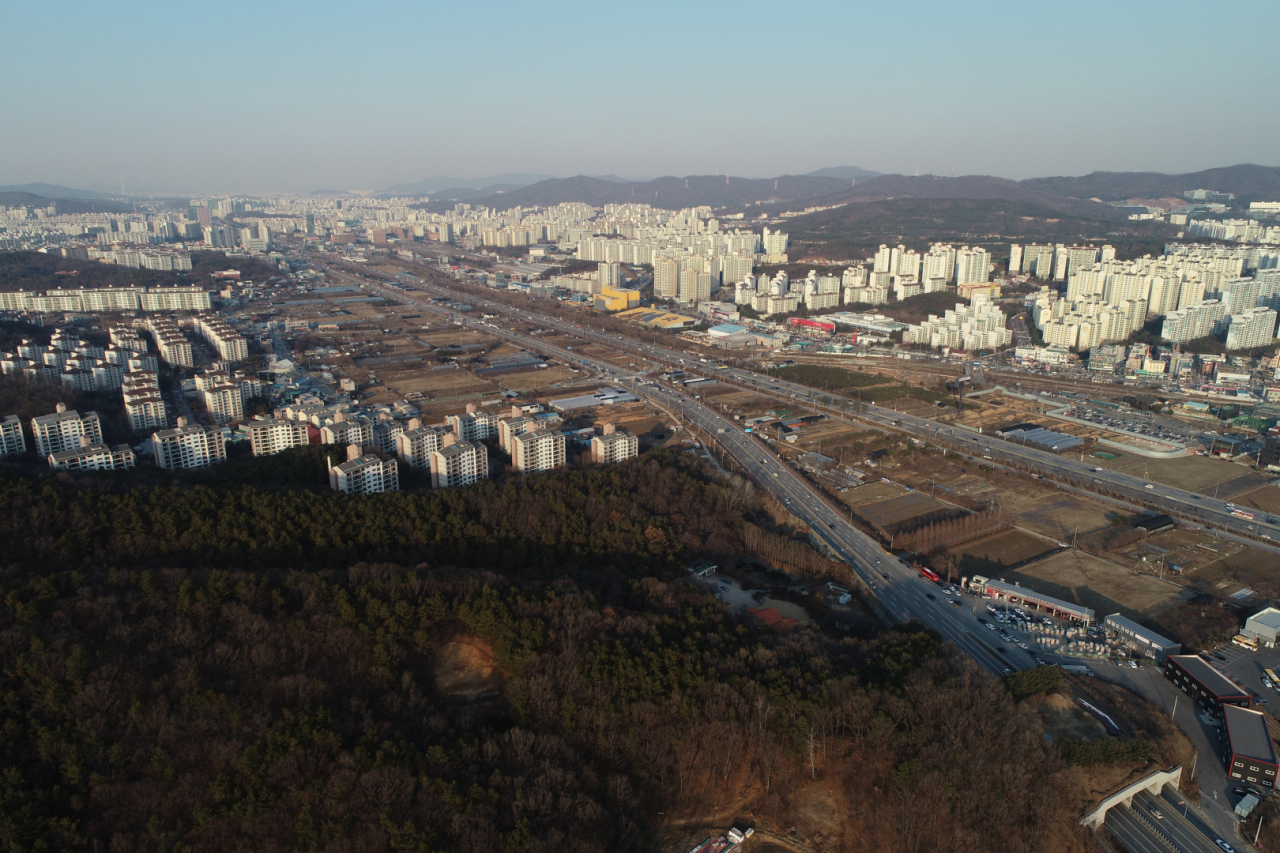 기흥구 보정동과 마북동 일원 경기용인플랫폼시티 사업 대상구역 전경