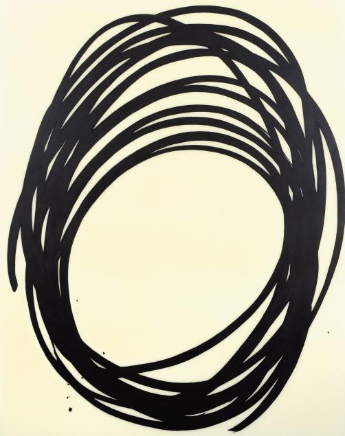 이배, 무제, 캔버스 위에 아크릴릭 미디움, 숯가루, 175&times;140cm, 2018