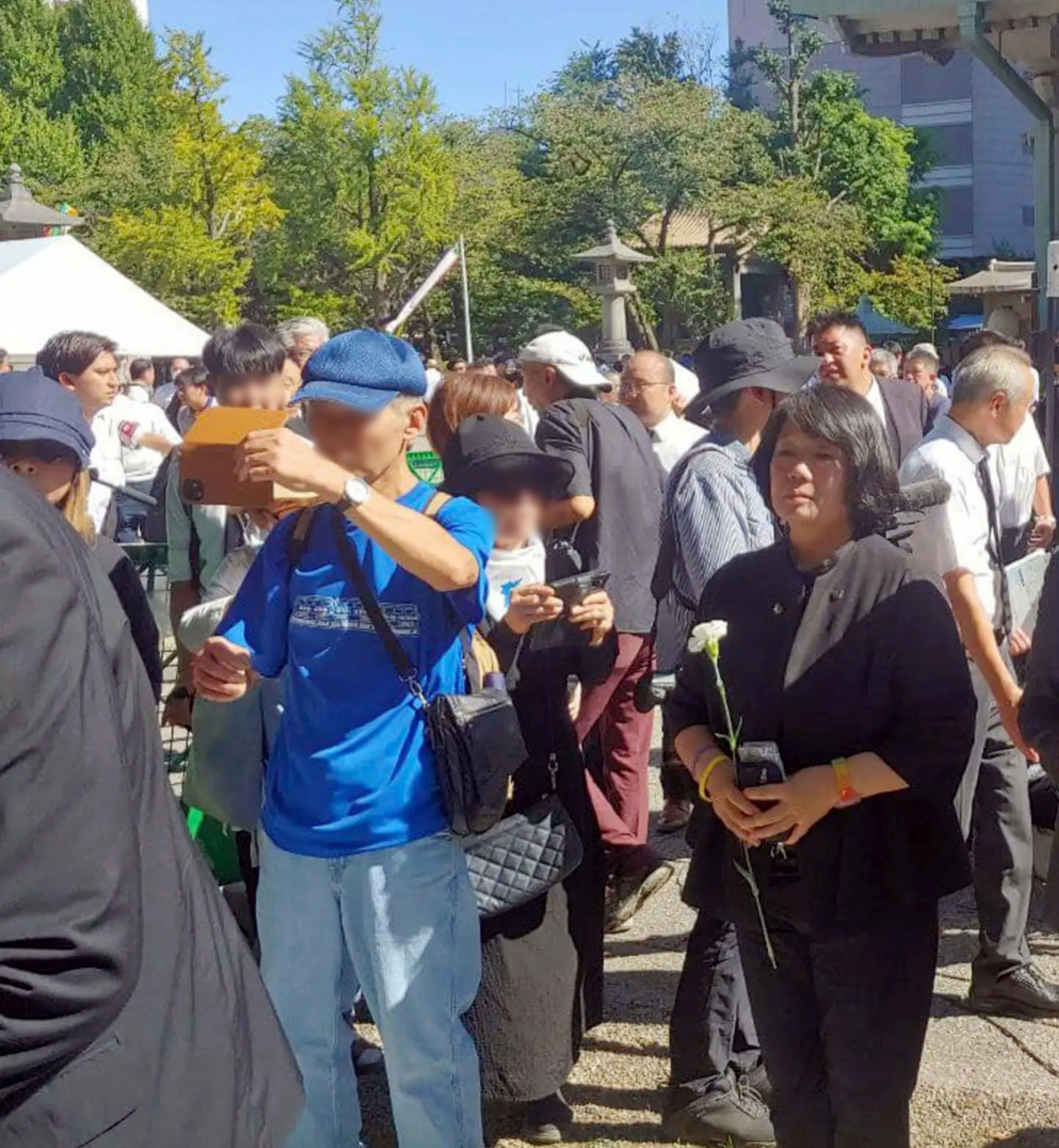 Rep. Youn Mee-hyang, previously with the Democratic Party of Korea, is pictured attending an event during her trip to Japan on Sunday. (Yonhap)