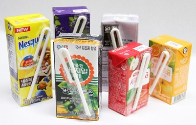 종리빨대가 적용된 음료제들. [업계 제공]
