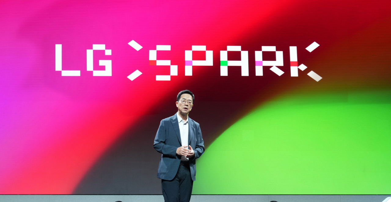 박일평 LG사이언스파크 대표가 7일 서울 마곡 LG사이언스파크에서 진행된 ‘스파크(SPARK)’ 행사의 개회인사를 하고 있다. [LG그룹 제공]
