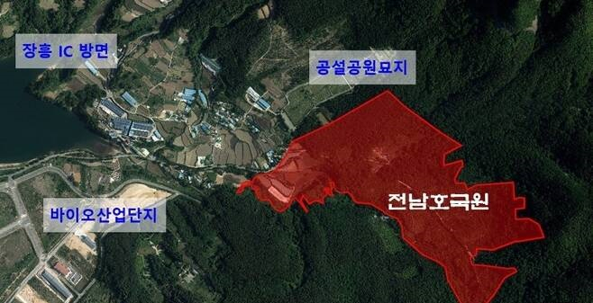 국립 전남호국원 예정 부지.