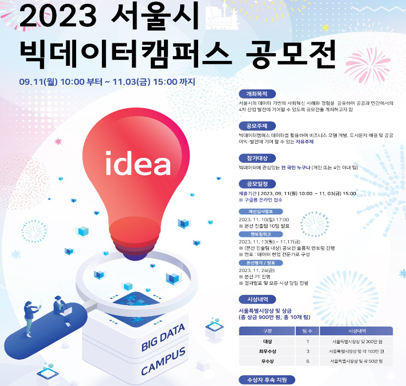 2023 서울시 빅데이터 캠퍼스 공모전 홍보 포스터. [서울시 제공]