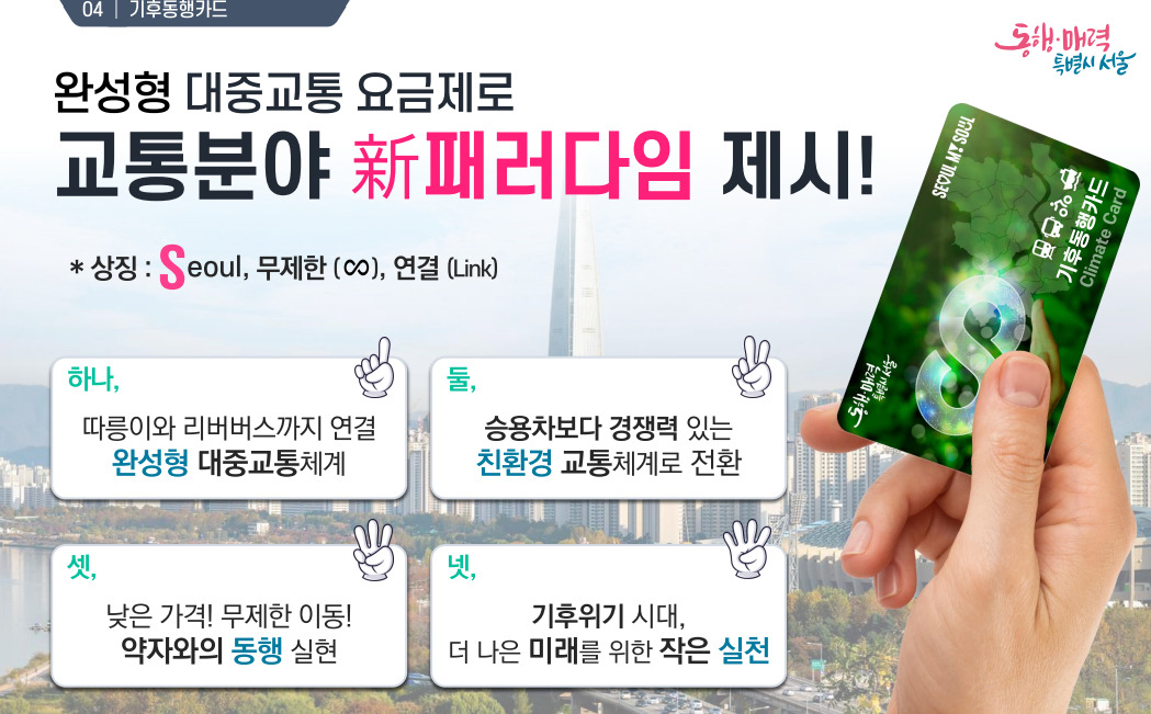 서울시가 6만5000원에 서울 대중교통을 무제한으로 이용할 수 있는 정기권을 내년 1월부터 도입한다고 11일 밝혔다. [서울시 제공]