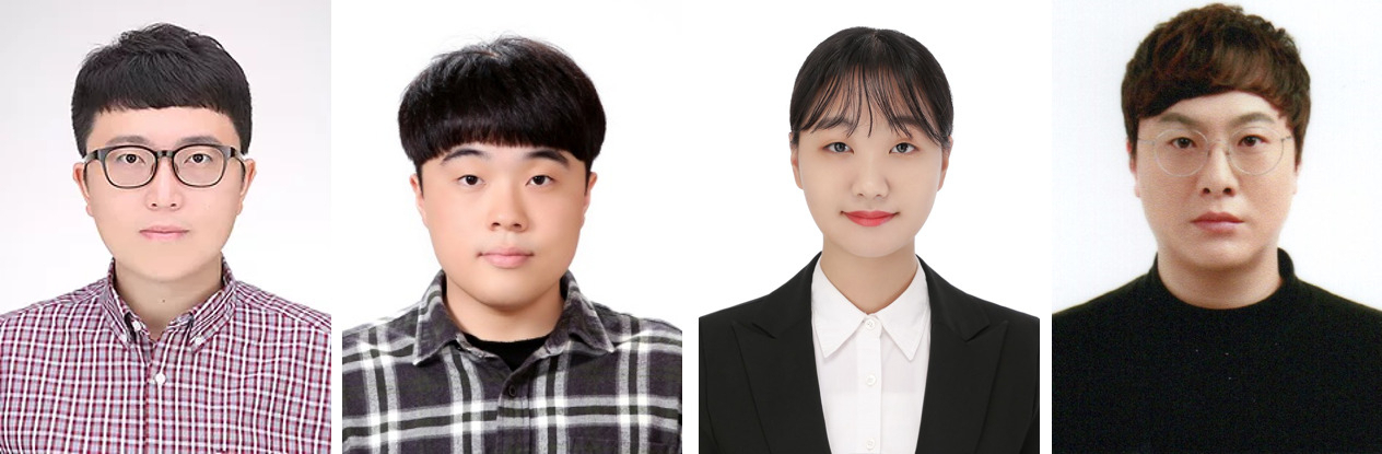 최종민(왼쪽부터) DGIST 교수, 한상민, 서가영 석박사통합과정생, 김영훈 국민대 교수.[DGIST 제공]