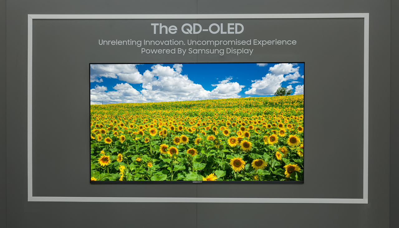 삼성디스플레이의 초대형 77형 TV용 QD-OLED [삼성디스플레이 제공]