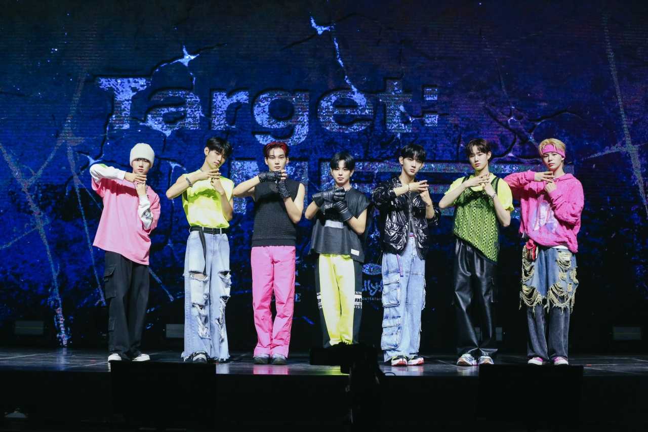 Evnne introduces its debut album 'Target: ME' during a press conference in Seoul on Tuesday. (Jellyfish Entertainment)