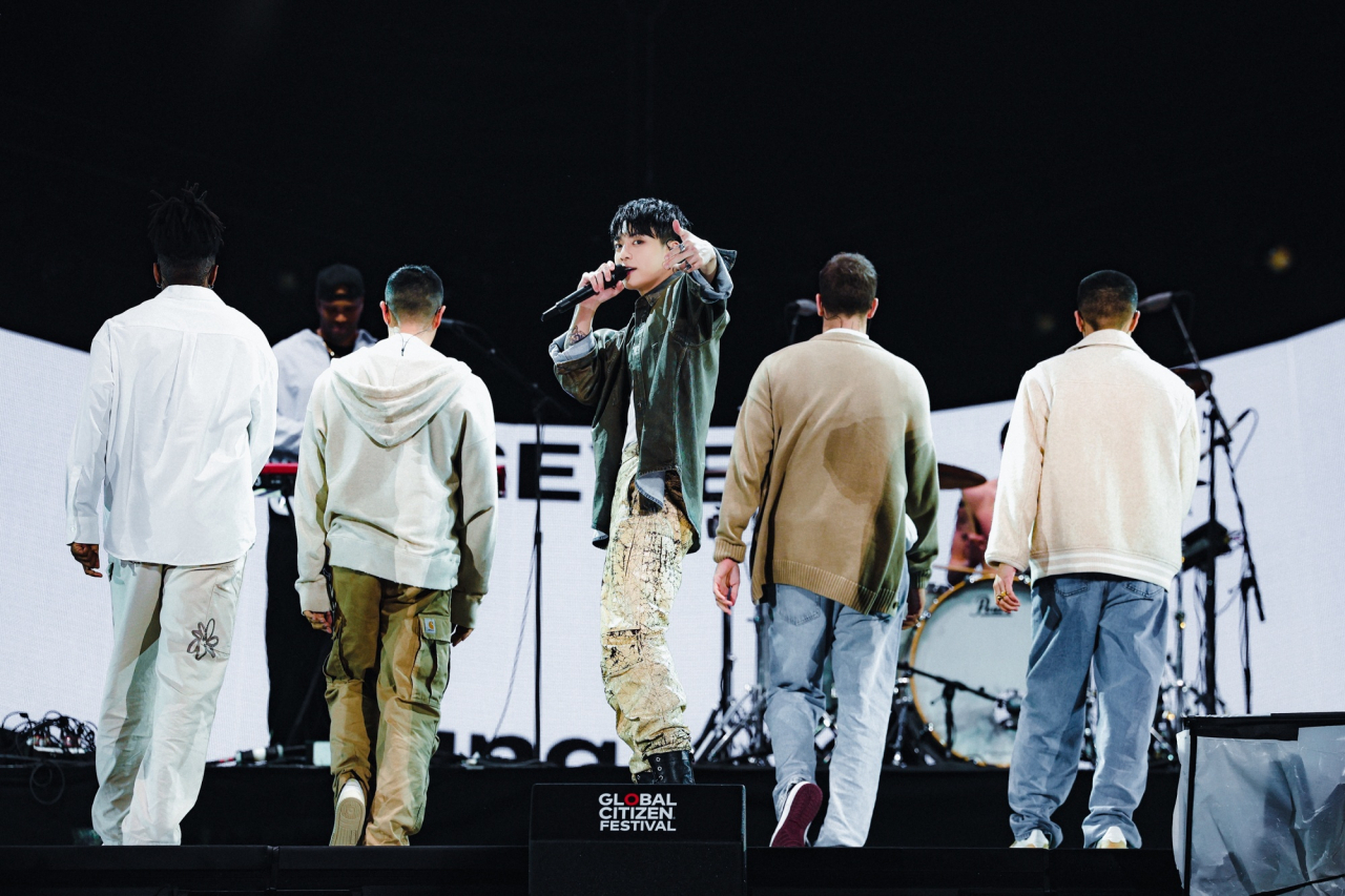 BTS' Jungkook performs at the 2023 Global Citizen Festival held at Central Park in New York. (Big Hit Music)