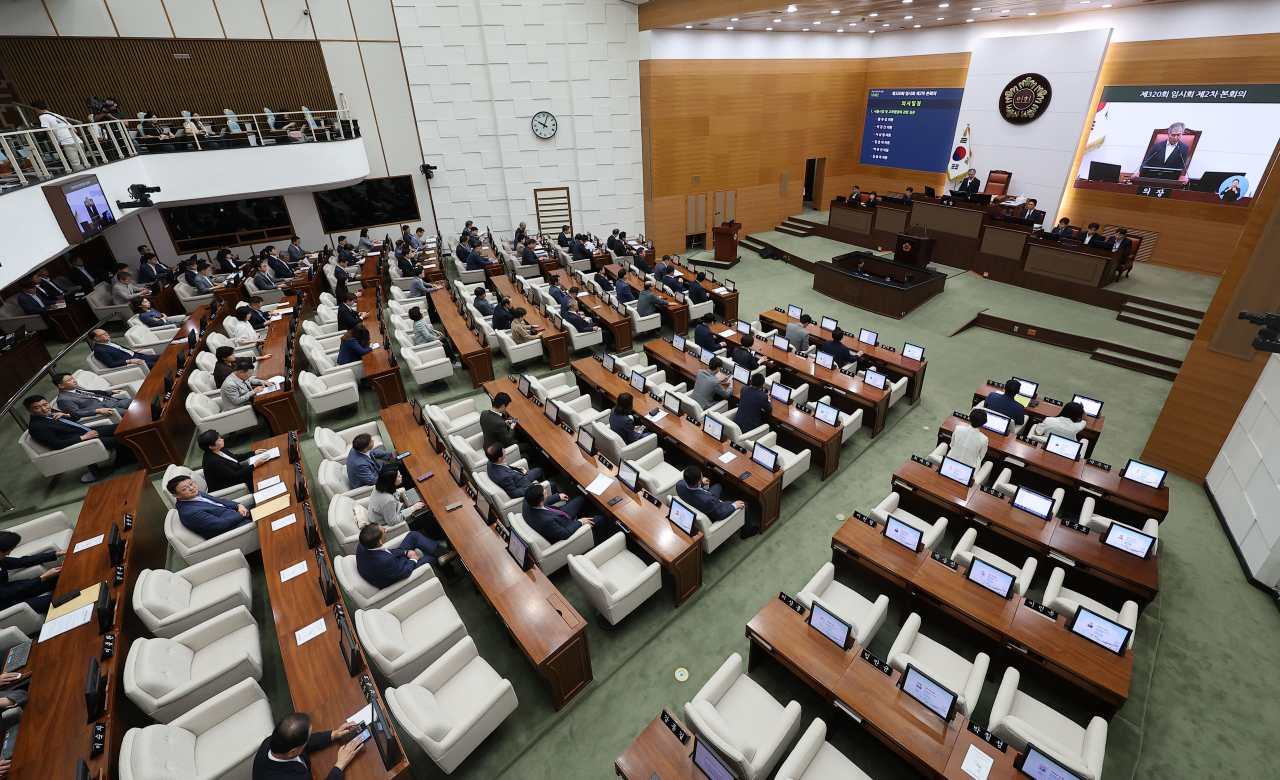 서울시의회에서 제320회 임시회 제2차 본회의가 열리고 있다. [연합]