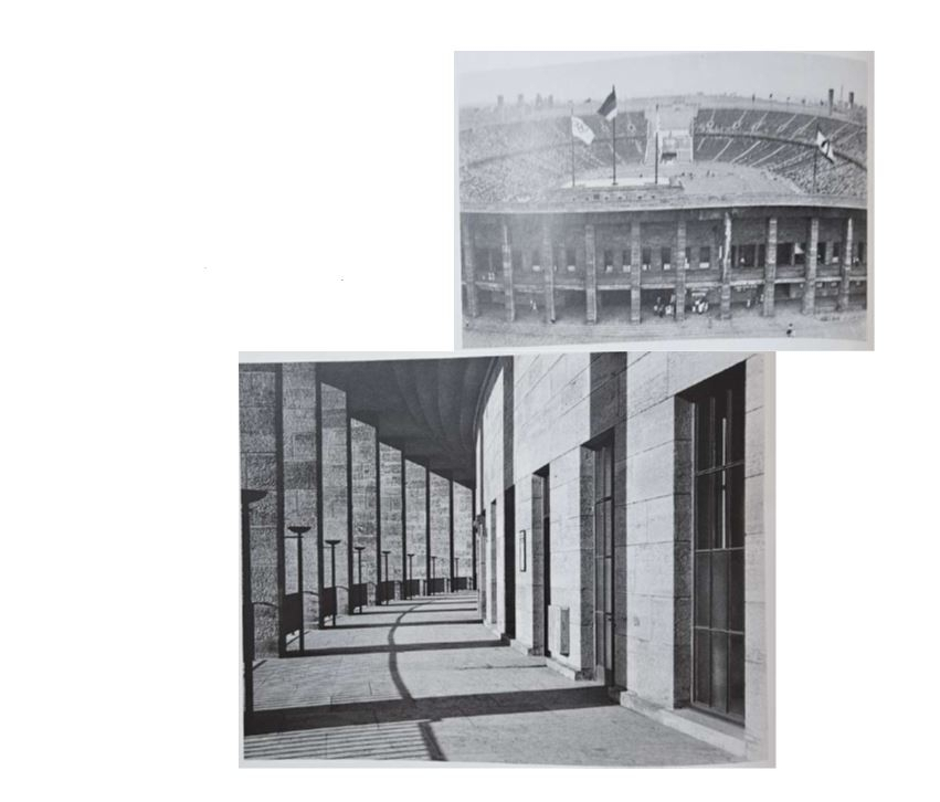 고(故) 손기정 선수가 한국인 최초로 금메달을 단 1936년 올림픽이 열린 독일 베를린올림픽경기장의 과거 내부 사진. 올림픽경기장은 대표적인 나치 유적으로 꼽혀 경기장을 활용하는 것에 대한 논란이 있었다. [베를린 기념물관리청 제공]