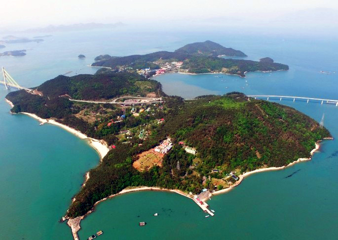 소록도 항공사진. 어린 사슴을 닮았다.