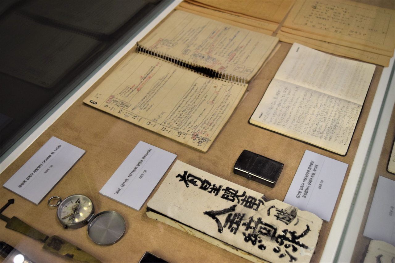 Director Kim Ki-young (1919-1998)'s personal belongings and notebooks (Kim Hae-yeon/ The Korea Herald)