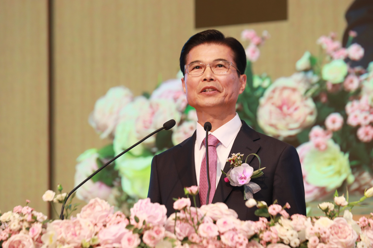 김일목 삼육대 총장이 10일 개교 117주년 기념식에서 축사를 하고 있다. [삼육대 제공]