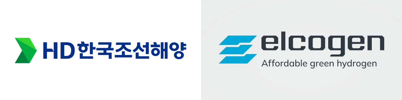 HD한국조선해양(왼쪽)과 엘코젠(Elcogen AS) CI [HD한국조선해양 제공]