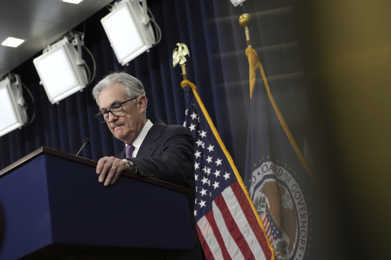 지난달 연방공개시장위원회(FOMC) 회의 후 기자회견을 하는 제롬 파월 연방준비제도(Fed·연준) 의장 [AP]