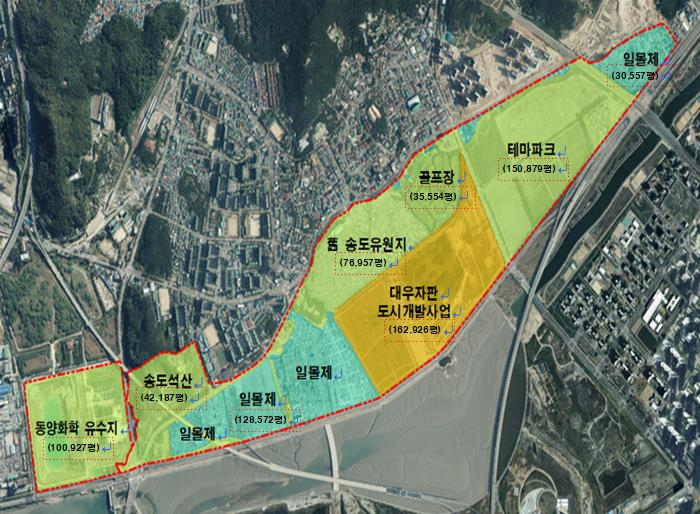 인천 송도국제도시 FEZ 추가 지정 일원 대상지 위치도〈인천경제청 제공〉