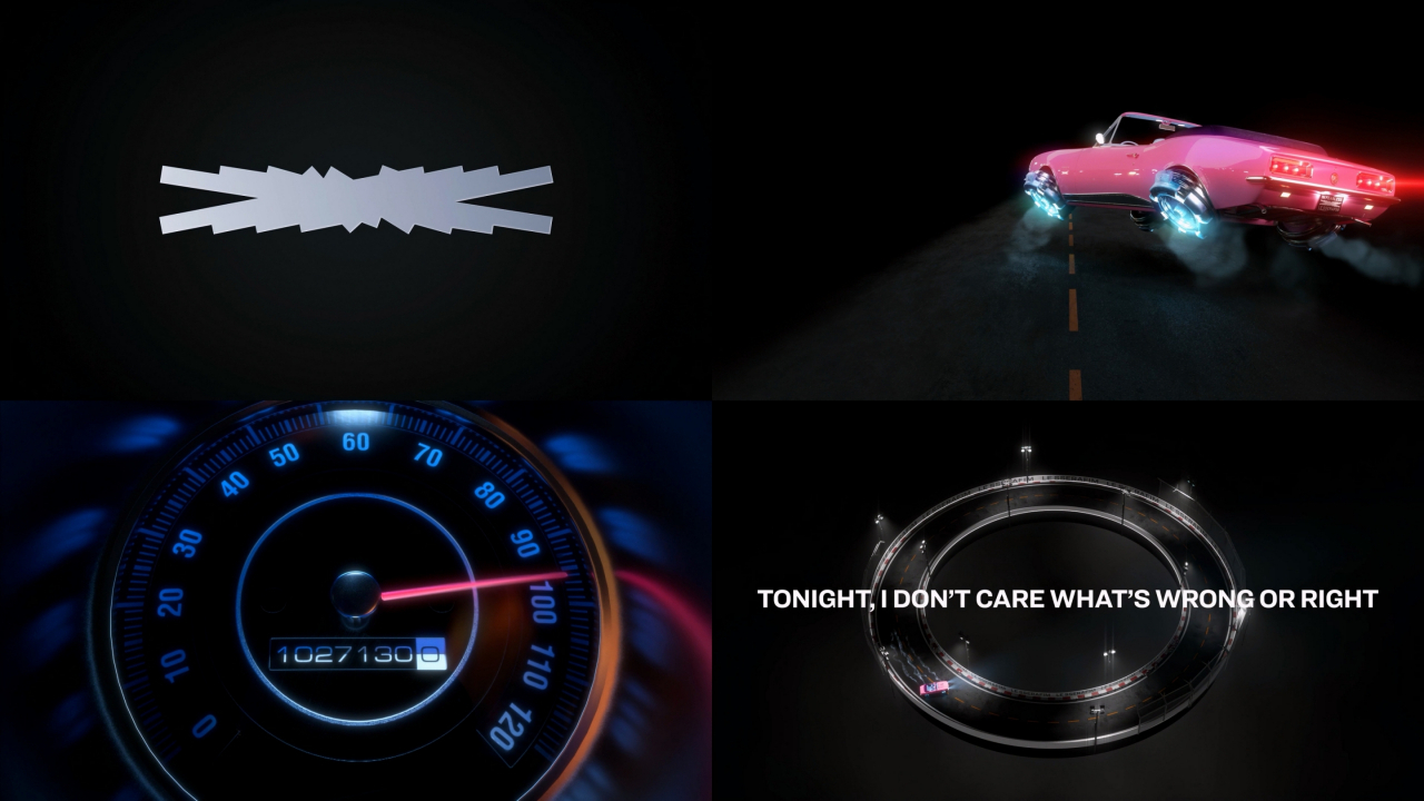 Screenshots from a teaser clip of Le Sserafim's first English single "Perfect Night." (Source Music)