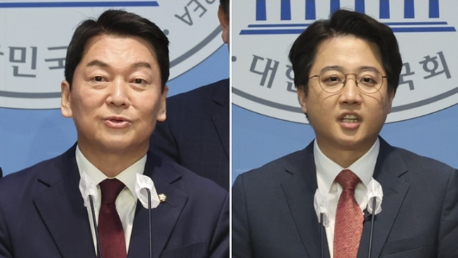 안철수 국민의힘 의원(왼쪽)과 이준석 국민의힘 전 대표. [연합]